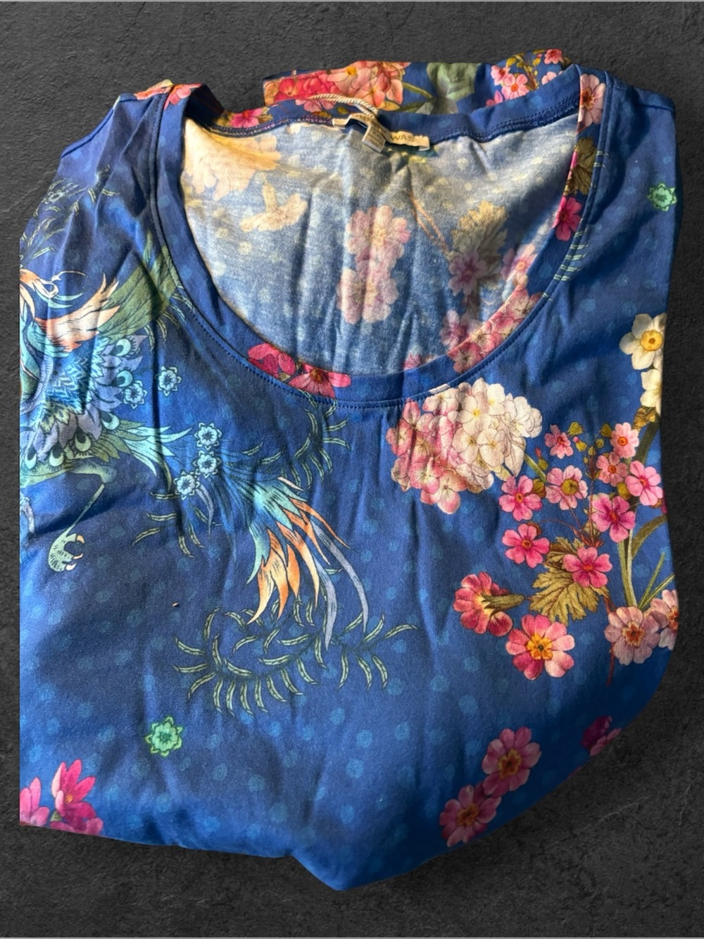 Johnny Was Blue Floral Scoop Neck Women’s Crop Set